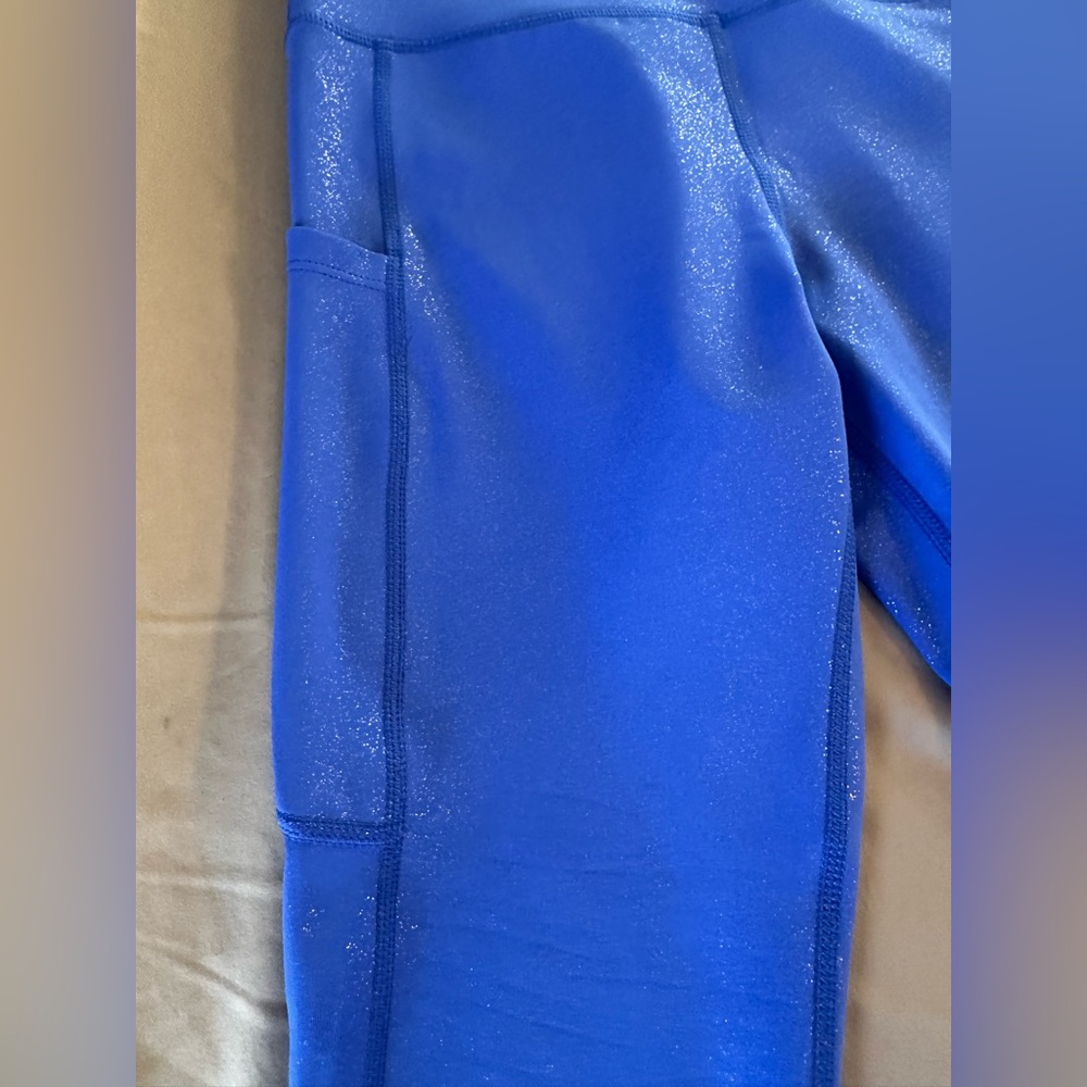 Zyia Active Shimmer Royal Blue Leggings Size Small - Picture 2 of 11